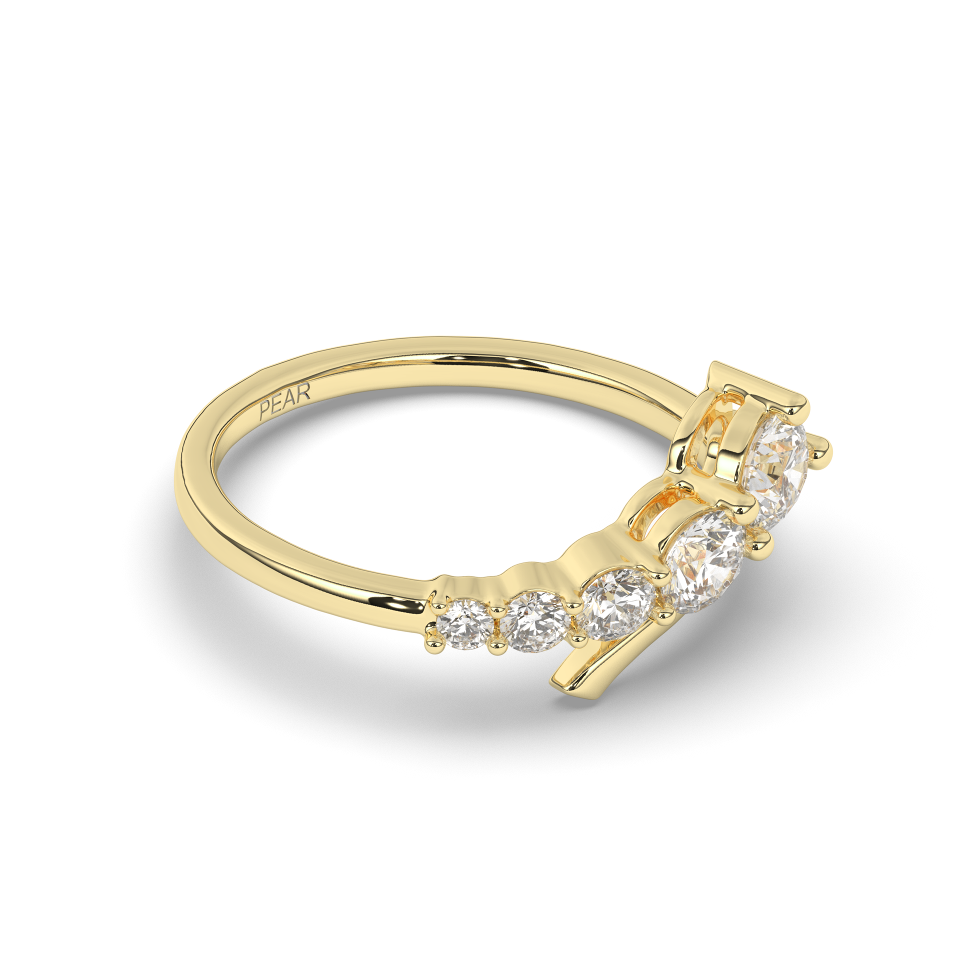 Five Stone Round Diamond Ring - Pear Jewels