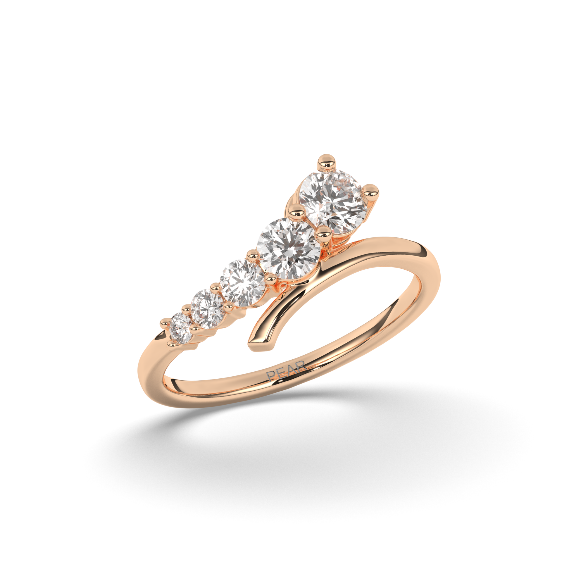 Five Stone Round Diamond Ring - Pear Jewels