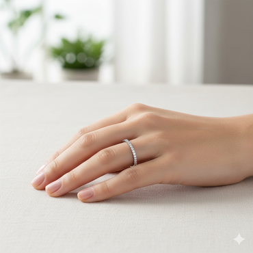 Half Eternity Natural Round Diamond Band
