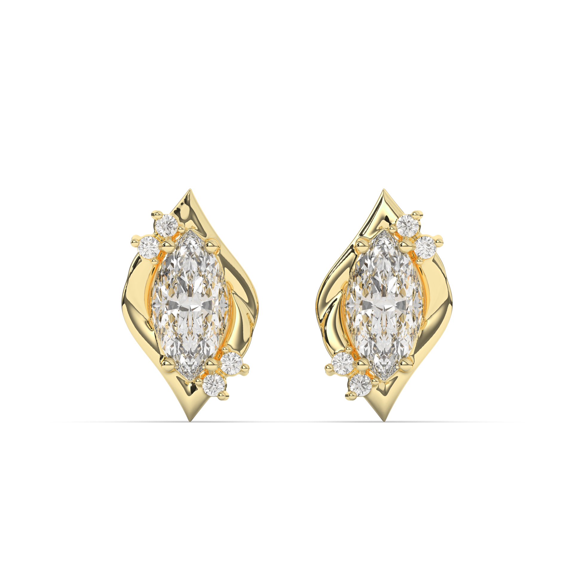 Halo Marquise Lab-Grown Diamond Stud Earrings - Pear Jewels