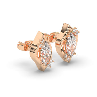 Halo Marquise Lab-Grown Diamond Stud Earrings - Pear Jewels