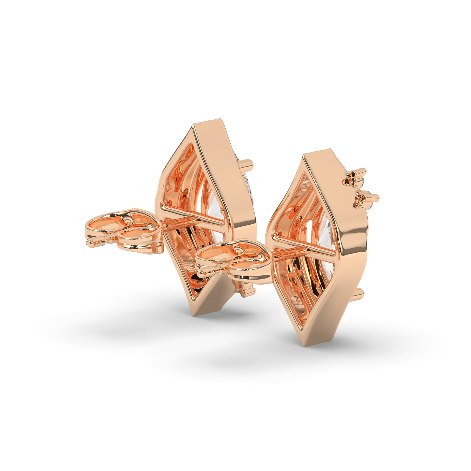 Halo Marquise Lab-Grown Diamond Stud Earrings - Pear Jewels