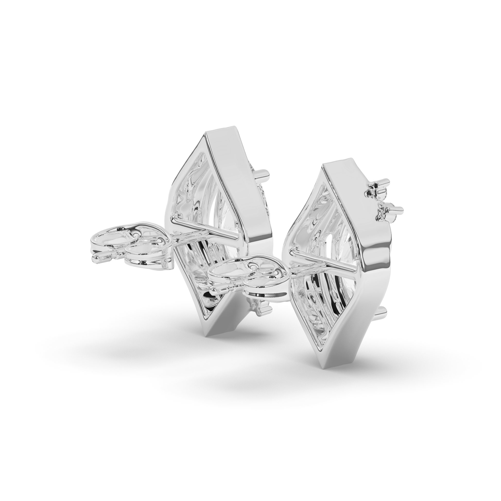 Halo Marquise Lab-Grown Diamond Stud Earrings - Pear Jewels
