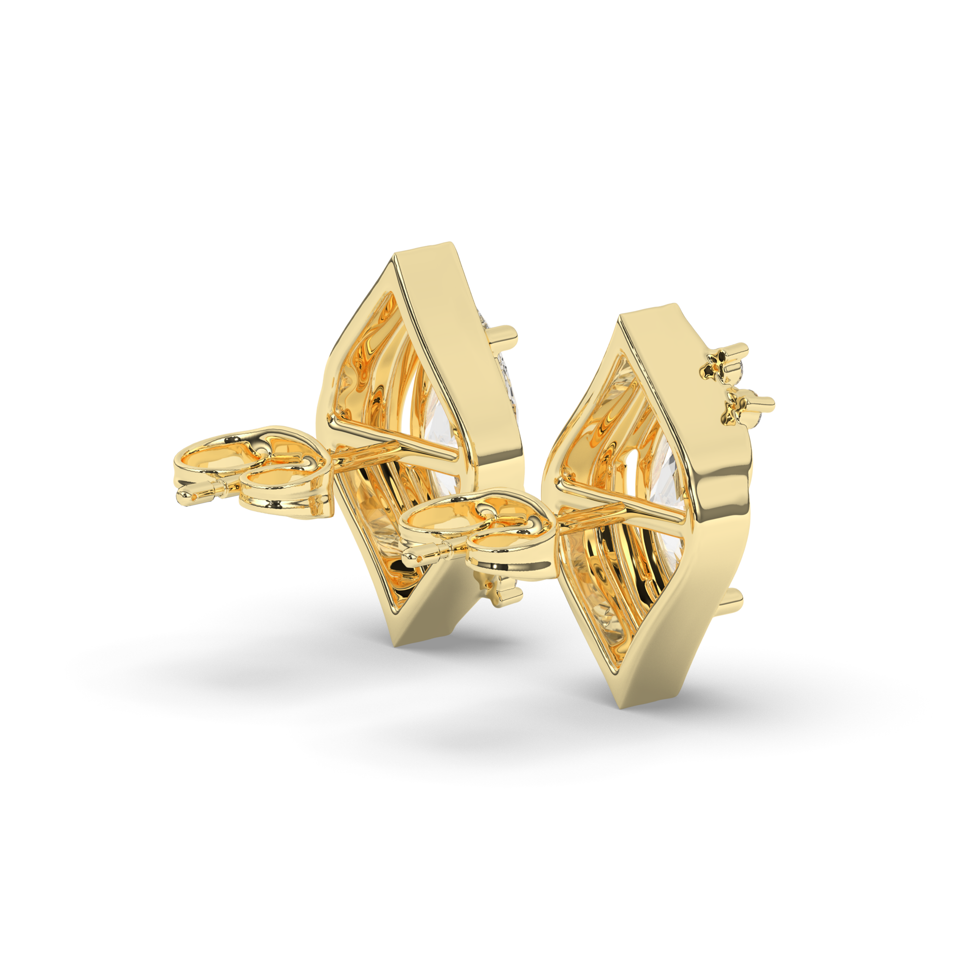 Halo Marquise Lab-Grown Diamond Stud Earrings - Pear Jewels