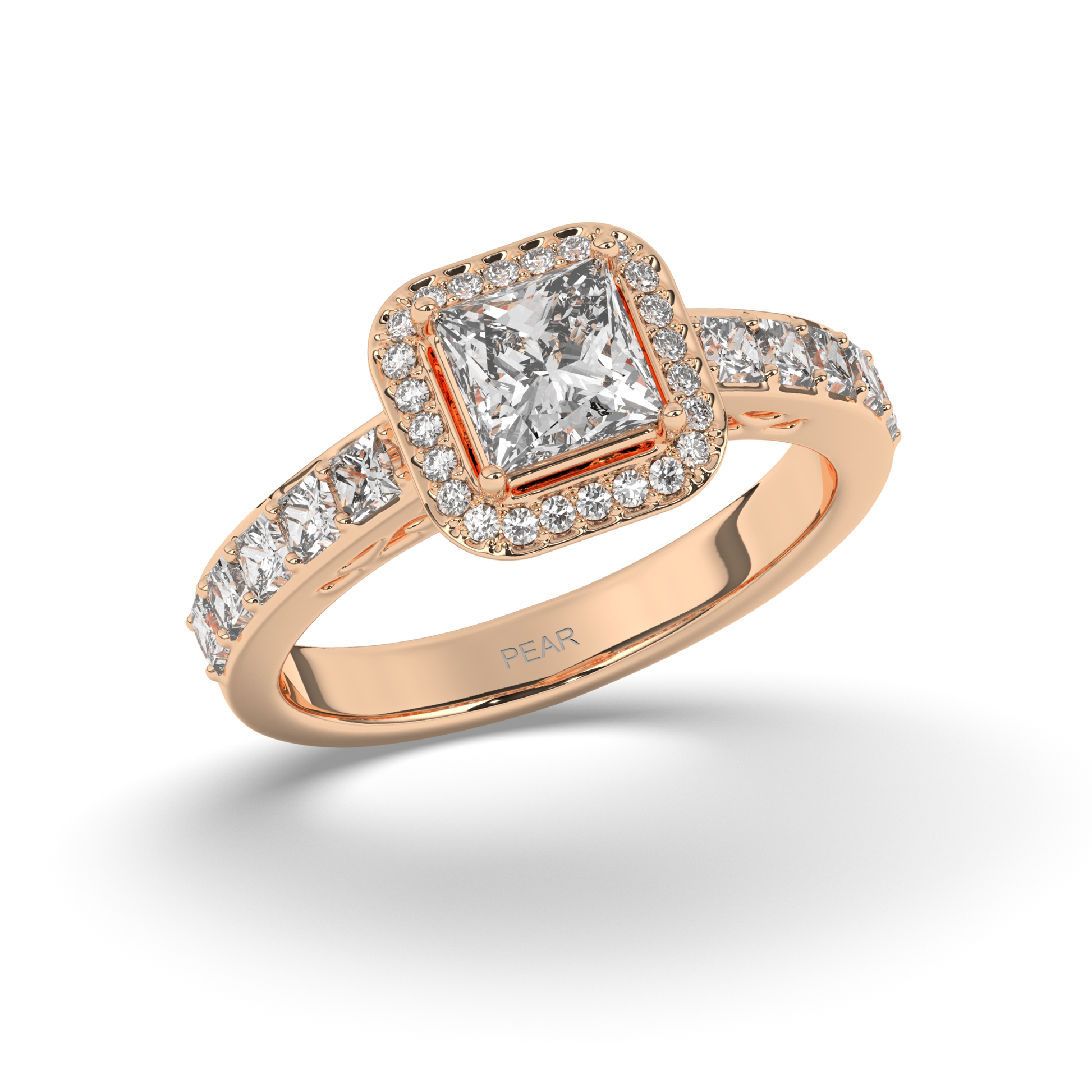 Halo Princess Lab-Grown Diamond Ring - Pear Jewels
