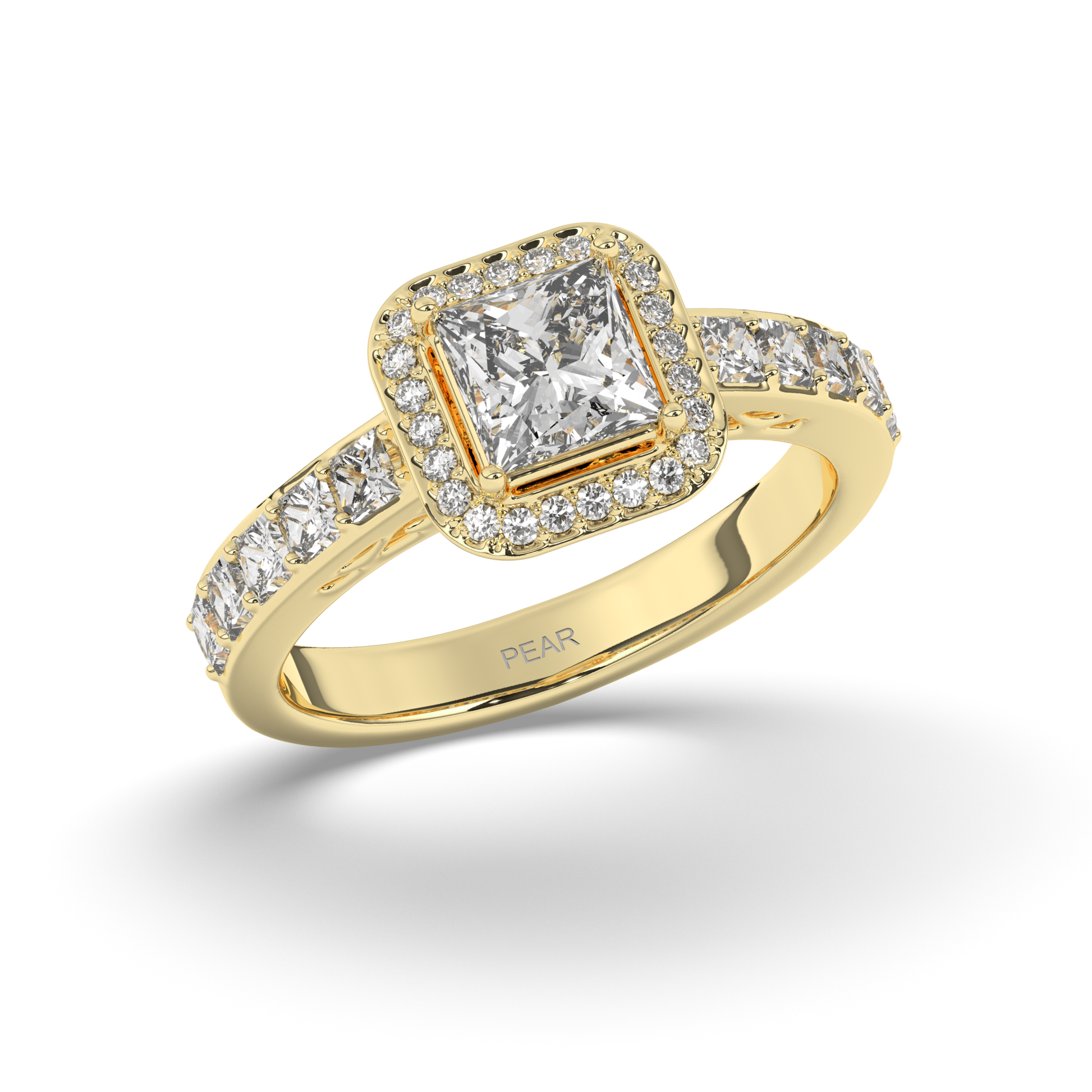Halo Princess Lab-Grown Diamond Ring - Pear Jewels