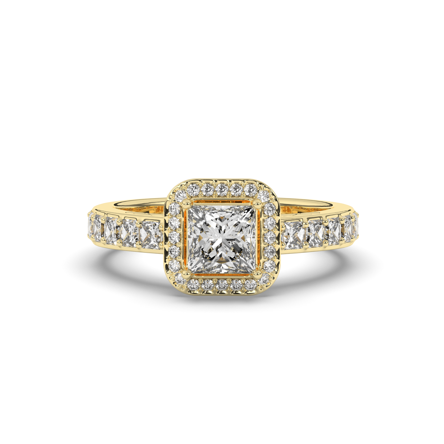 Halo Princess Lab-Grown Diamond Ring - Pear Jewels
