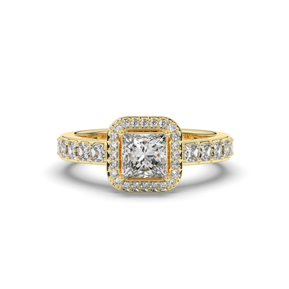 Halo Princess Lab-Grown Diamond Ring - Pear Jewels