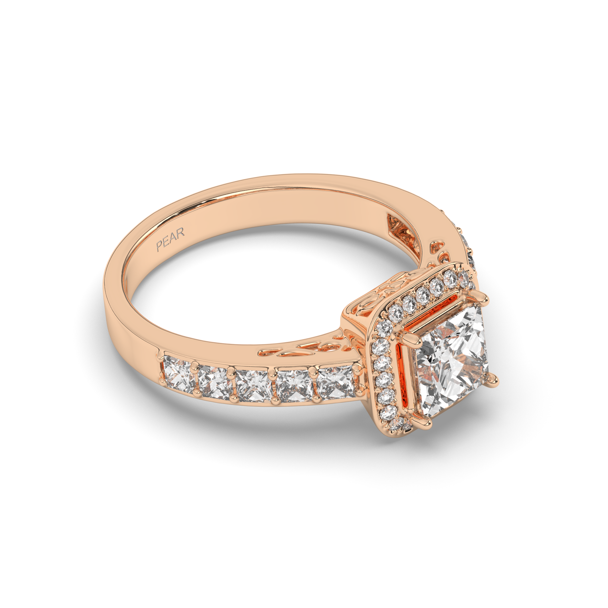Halo Princess Lab-Grown Diamond Ring - Pear Jewels