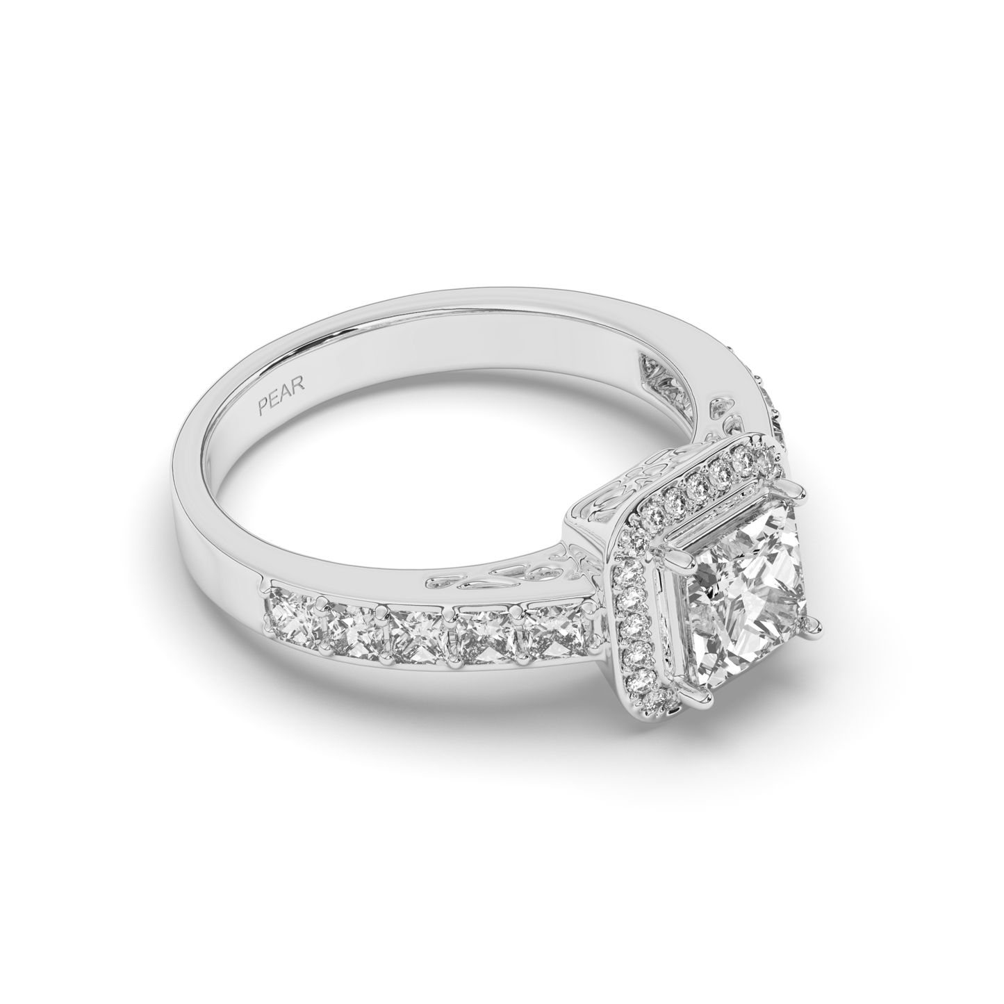 Halo Princess Lab-Grown Diamond Ring - Pear Jewels