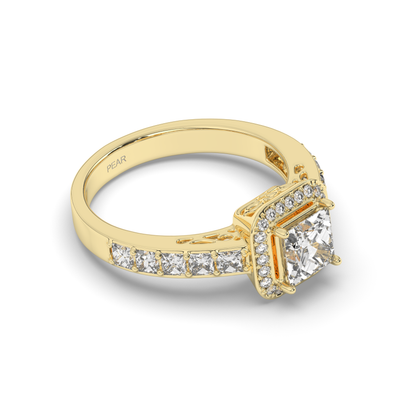 Halo Princess Lab-Grown Diamond Ring - Pear Jewels