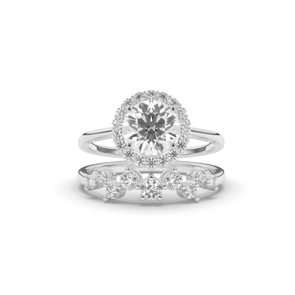Halo Wedding Ring - Pear Jewels