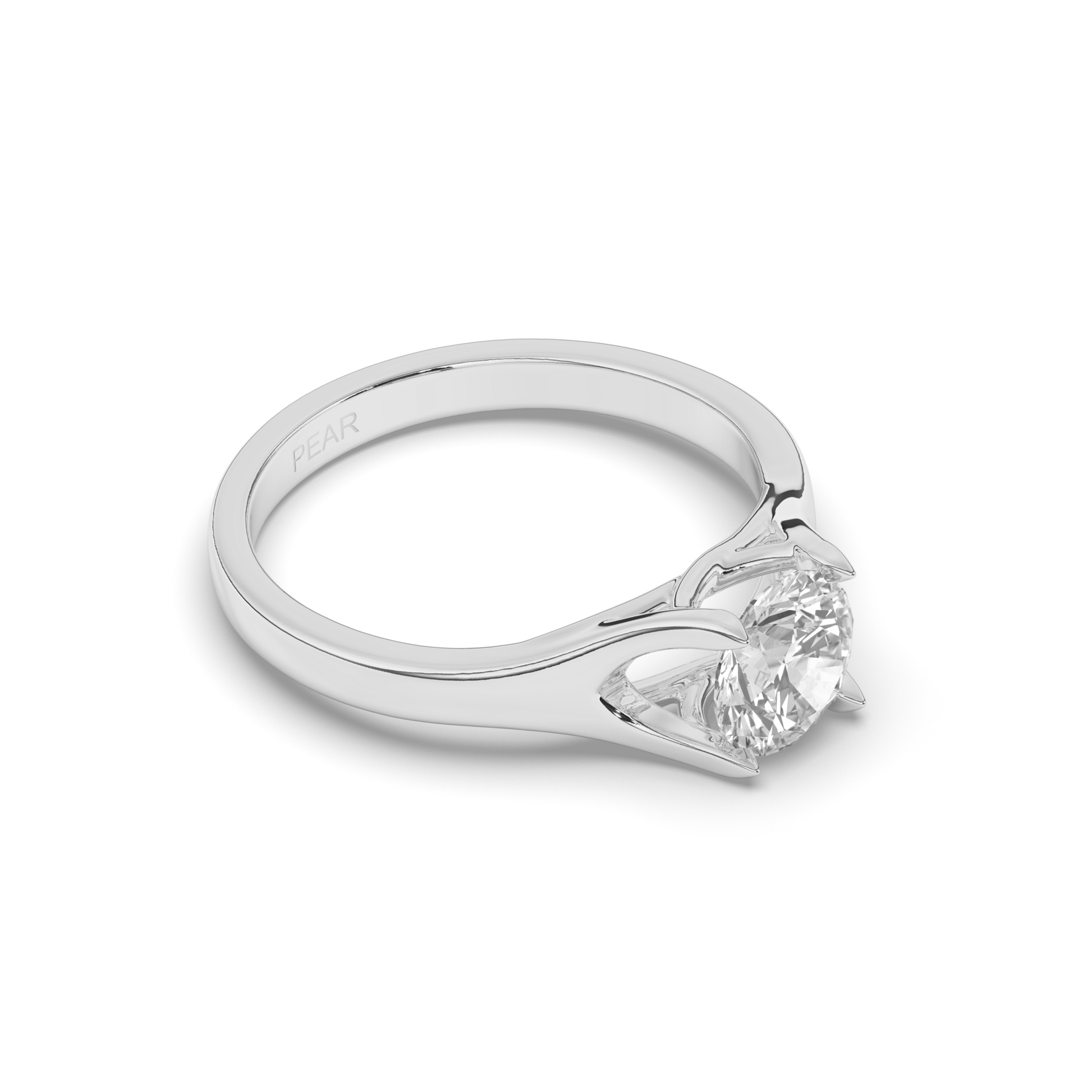 Lab-Grown Diamonds Classic Round Solitaire Ring - Pear Jewels
