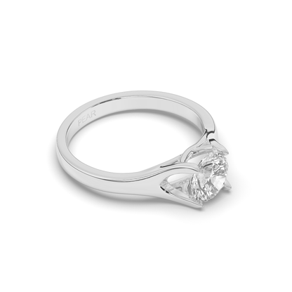 Lab-Grown Diamonds Classic Round Solitaire Ring - Pear Jewels