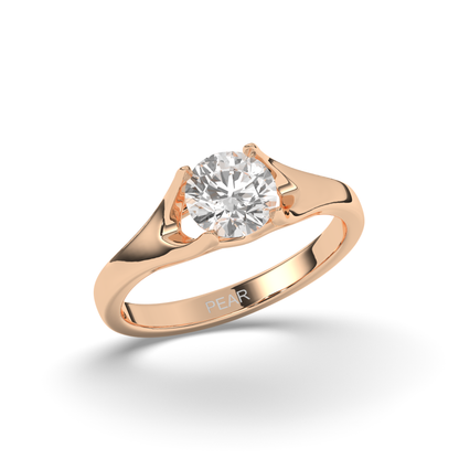 Lab-Grown Diamonds Classic Round Solitaire Ring - Pear Jewels