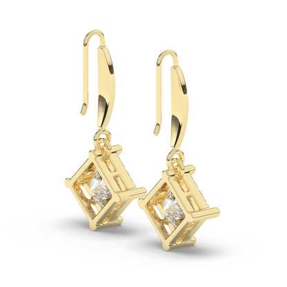 Majestic Princess Lab-Grown Diamond Dangle Earrings - Pear Jewels