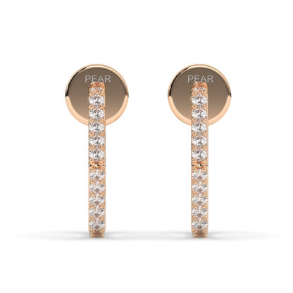 Modern Hexa Lab-Grown Diamond Huggies and Hoops - Pear Jewels
