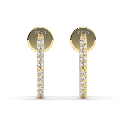 Modern Hexa Lab-Grown Diamond Huggies and Hoops - Pear Jewels