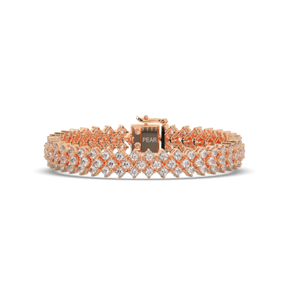 Multi-Row Sterling Tennis Bracelet with Lab-grown Round Diamonds - Pear Jewels
