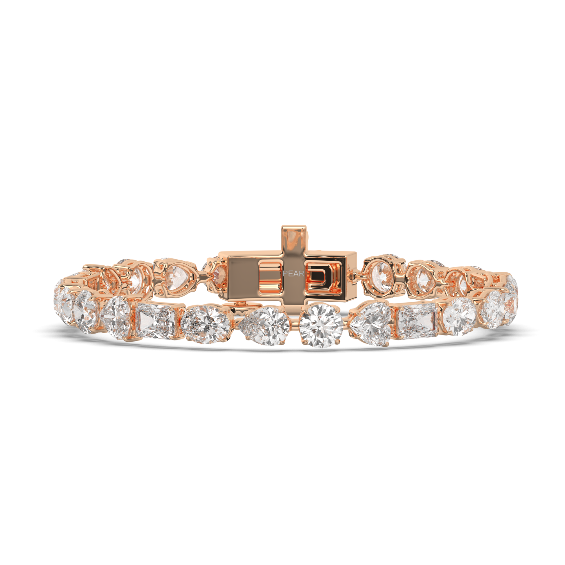 Multi-Shaped Lab-grown Diamond Tennis Bracelet - Pear Jewels