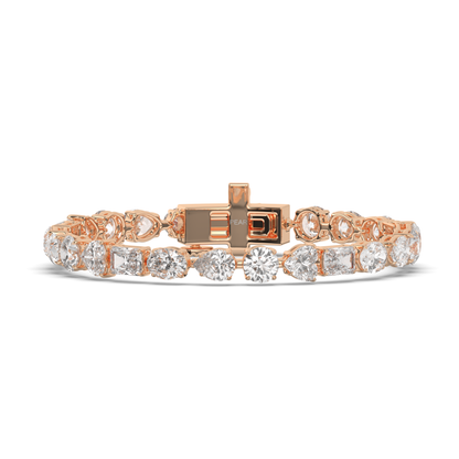 Multi-Shaped Lab-grown Diamond Tennis Bracelet - Pear Jewels