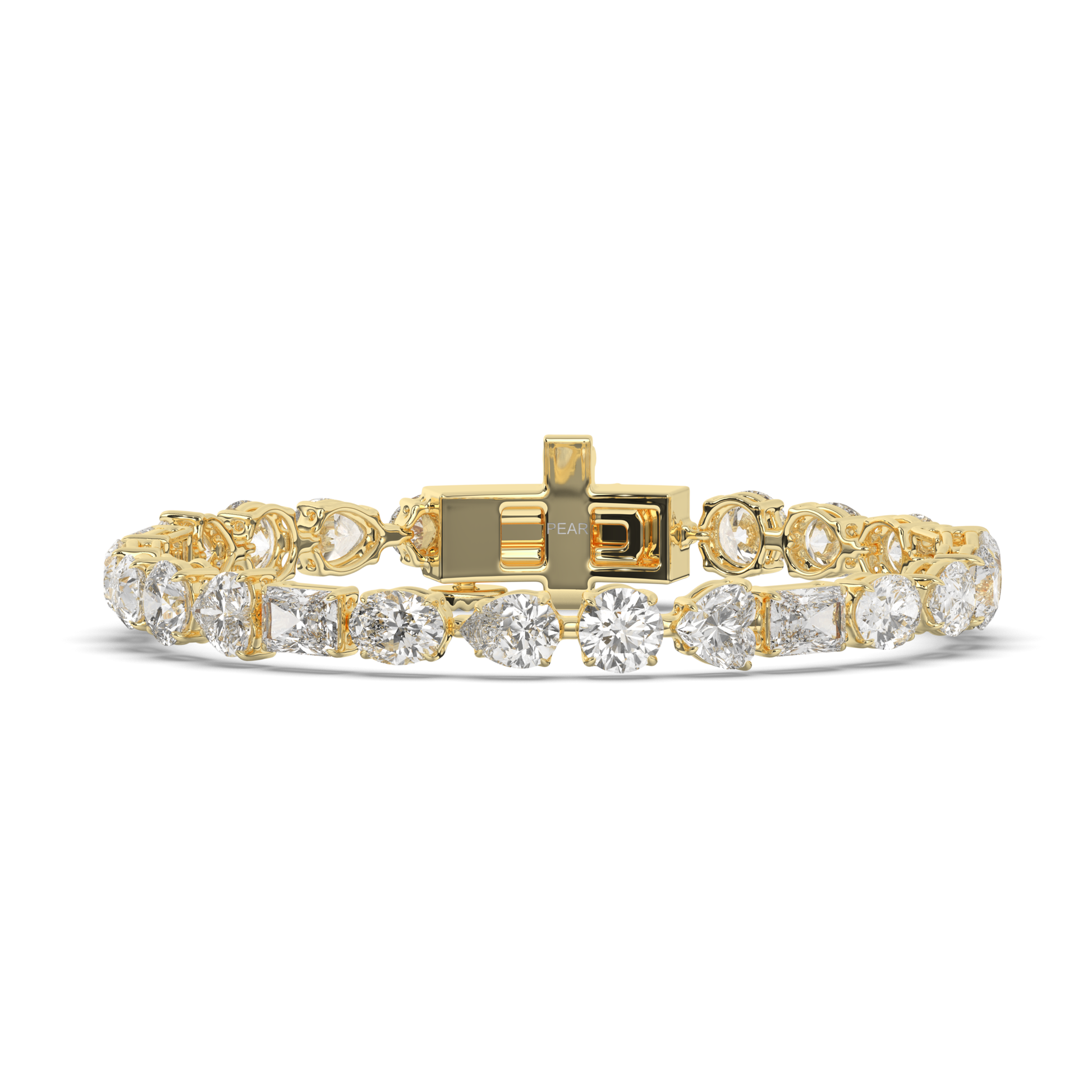 Multi-Shaped Lab-grown Diamond Tennis Bracelet - Pear Jewels