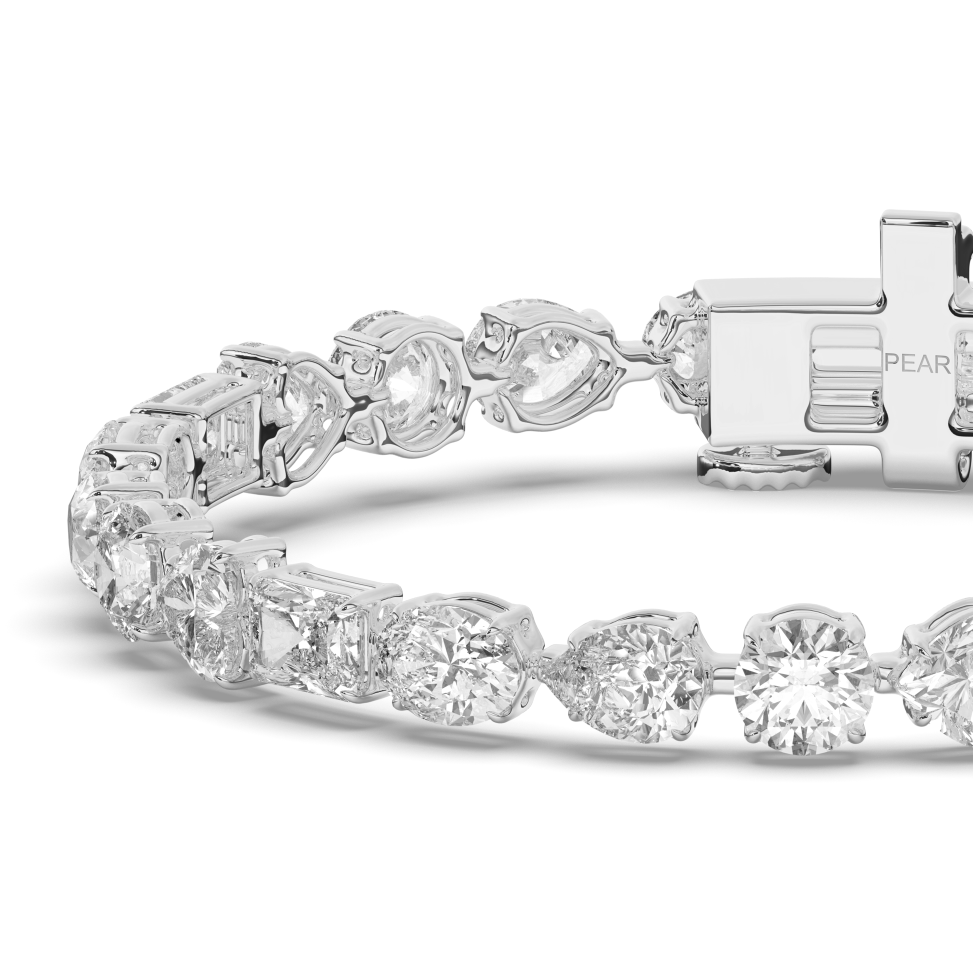 Multi-Shaped Lab-grown Diamond Tennis Bracelet - Pear Jewels