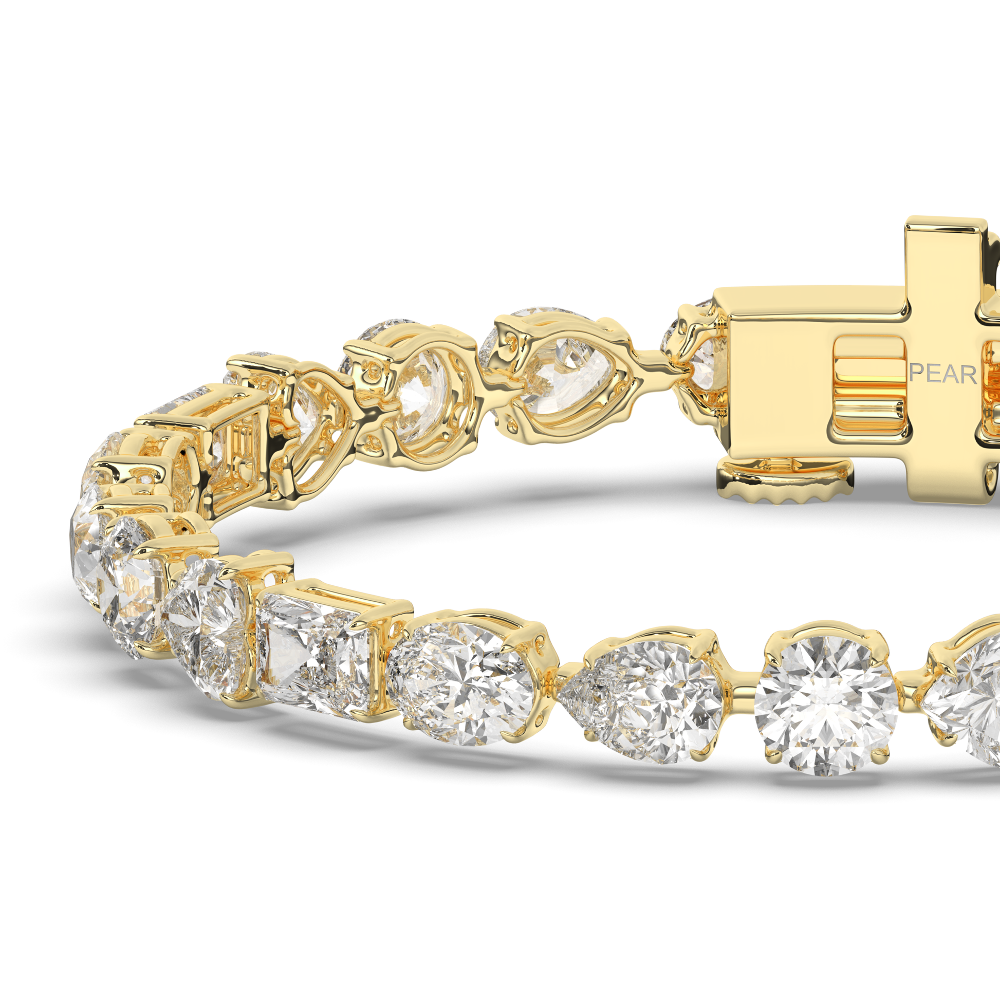 Multi-Shaped Lab-grown Diamond Tennis Bracelet - Pear Jewels