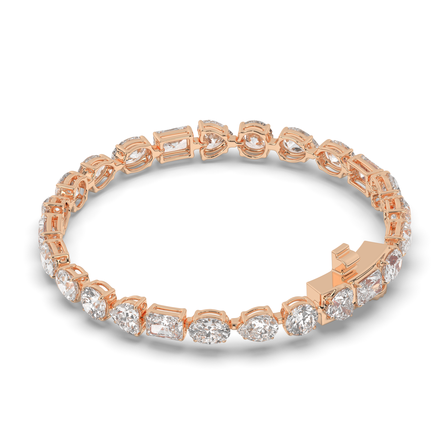 Multi-Shaped Lab-grown Diamond Tennis Bracelet - Pear Jewels