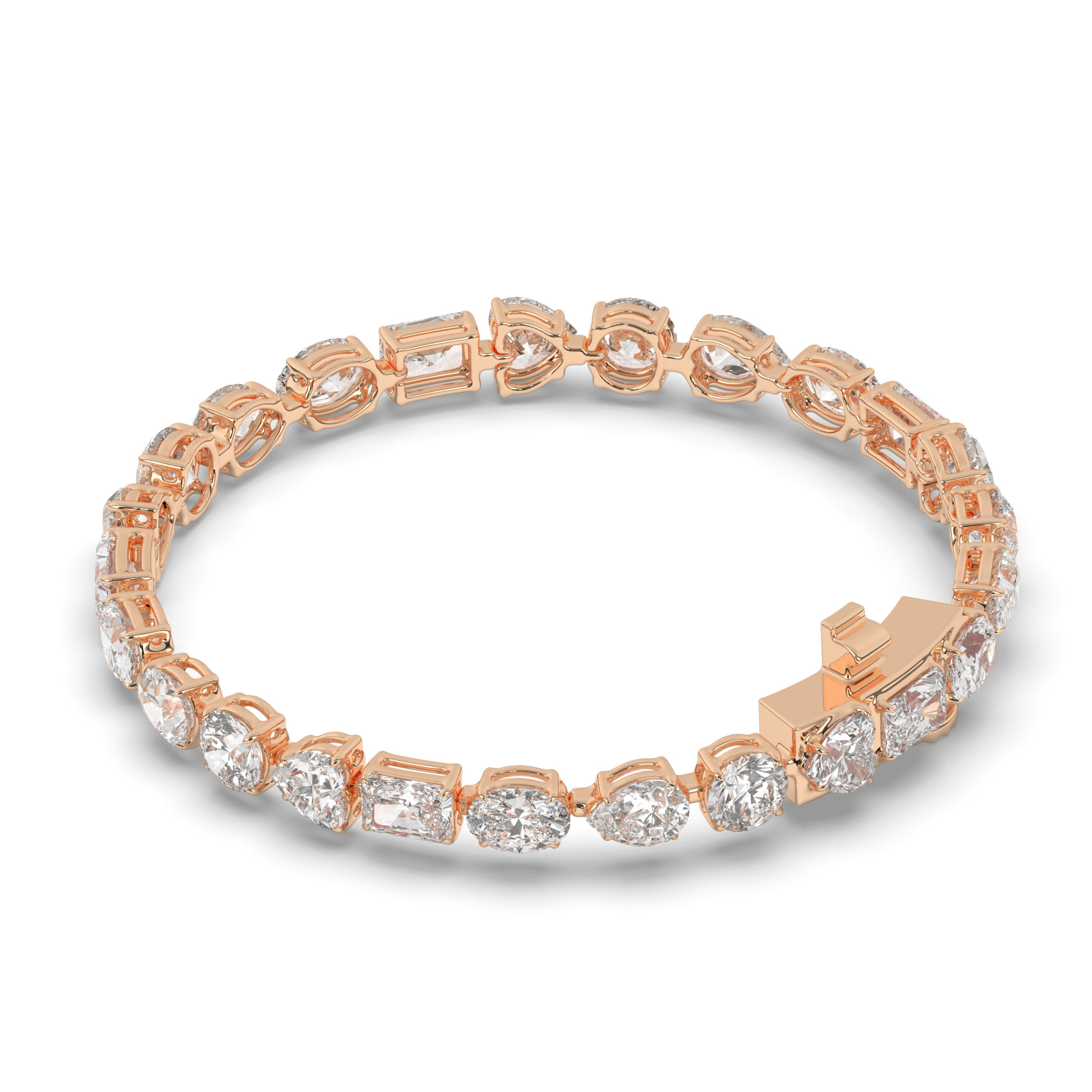 Multi-Shaped Lab-grown Diamond Tennis Bracelet - Pear Jewels