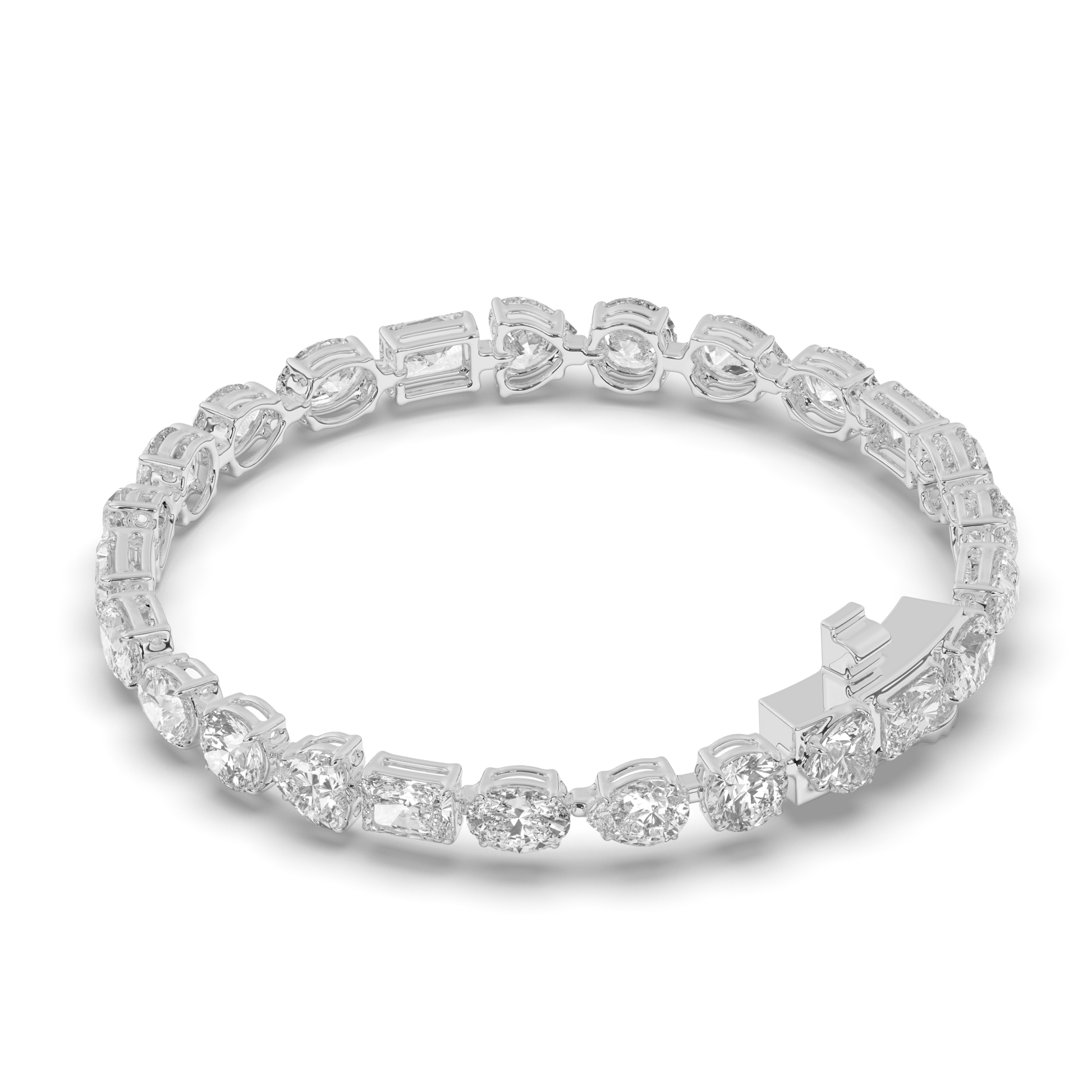 Multi-Shaped Lab-grown Diamond Tennis Bracelet - Pear Jewels