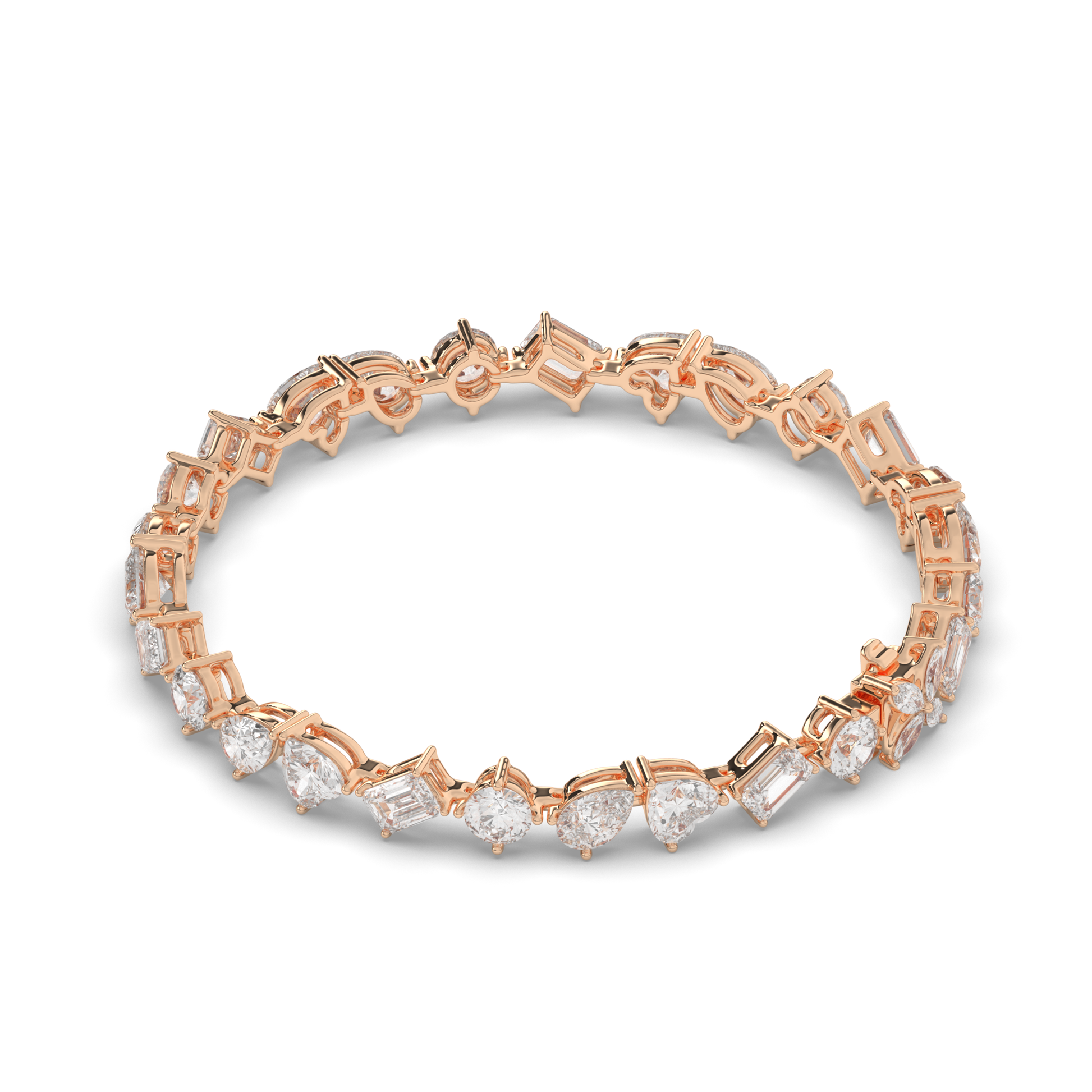 Multishape Lab-Grown Diamonds Tennis Bracelet - Pear Jewels