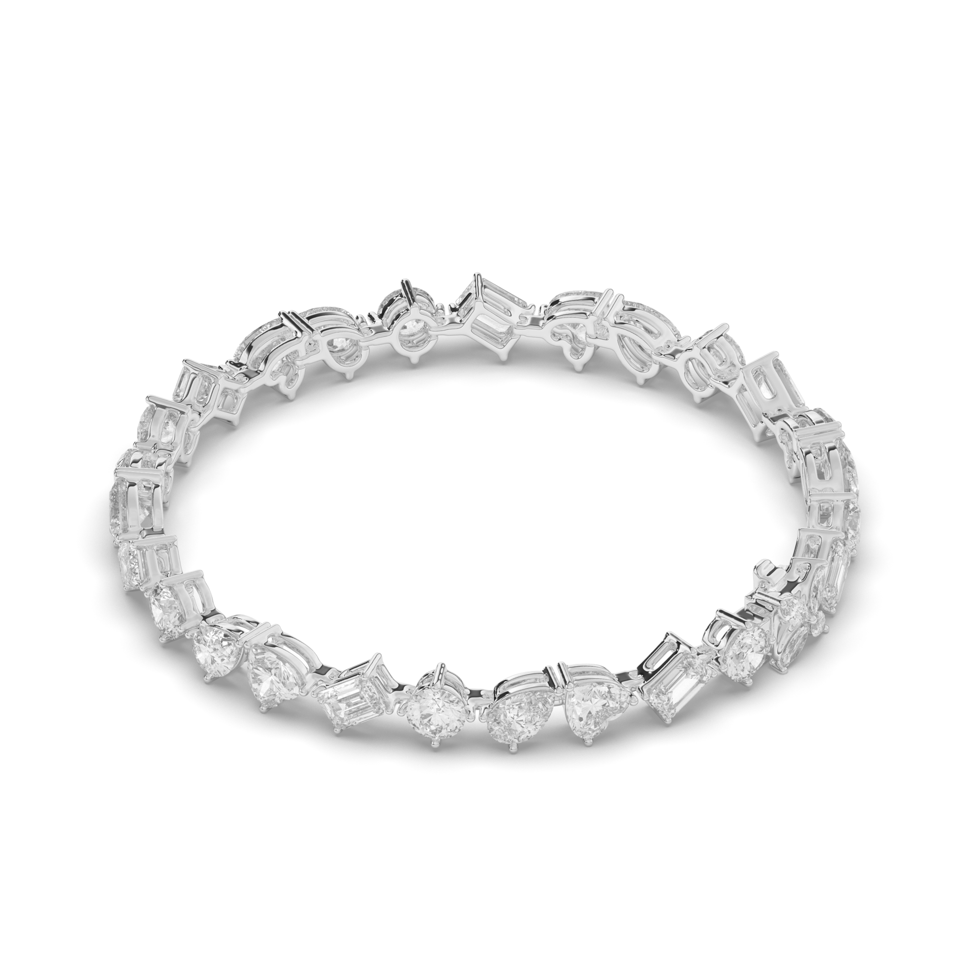 Multishape Lab-Grown Diamonds Tennis Bracelet - Pear Jewels