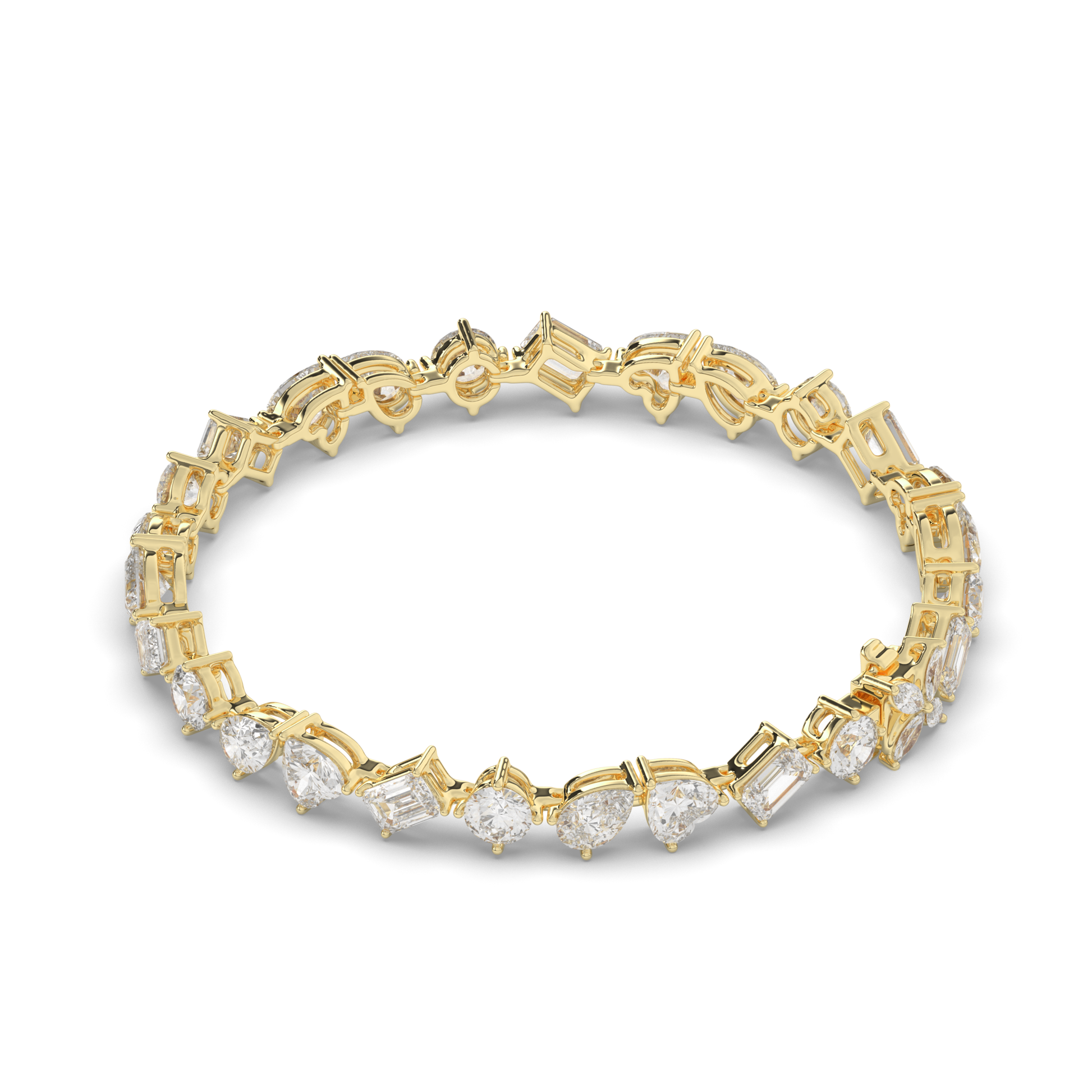 Multishape Lab-Grown Diamonds Tennis Bracelet - Pear Jewels