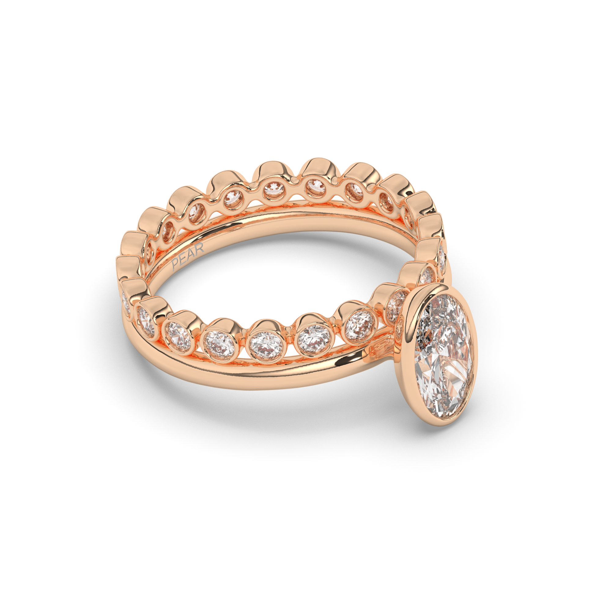 Oval Bezel Wedding Ring - Pear Jewels