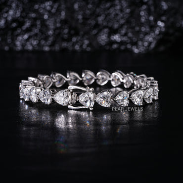 0.8ct Heart Shape Tennis Labgrown Diamond Bracelet
