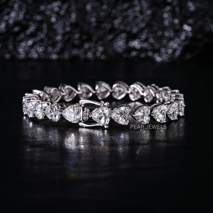 0.8ct Heart Shape Tennis Labgrown Diamond Bracelet