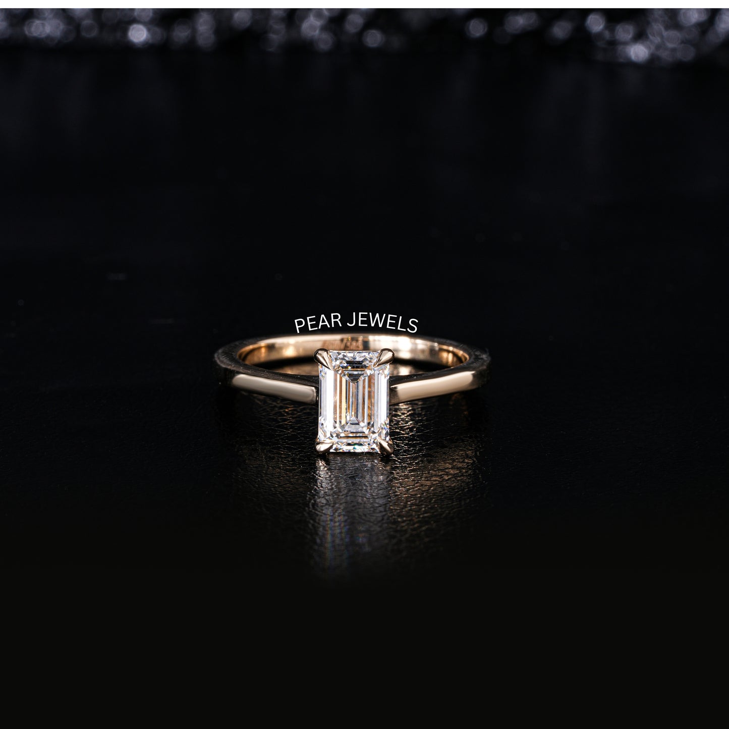 1.5ct Emerald Solitaire Labgrown Diamond Ring