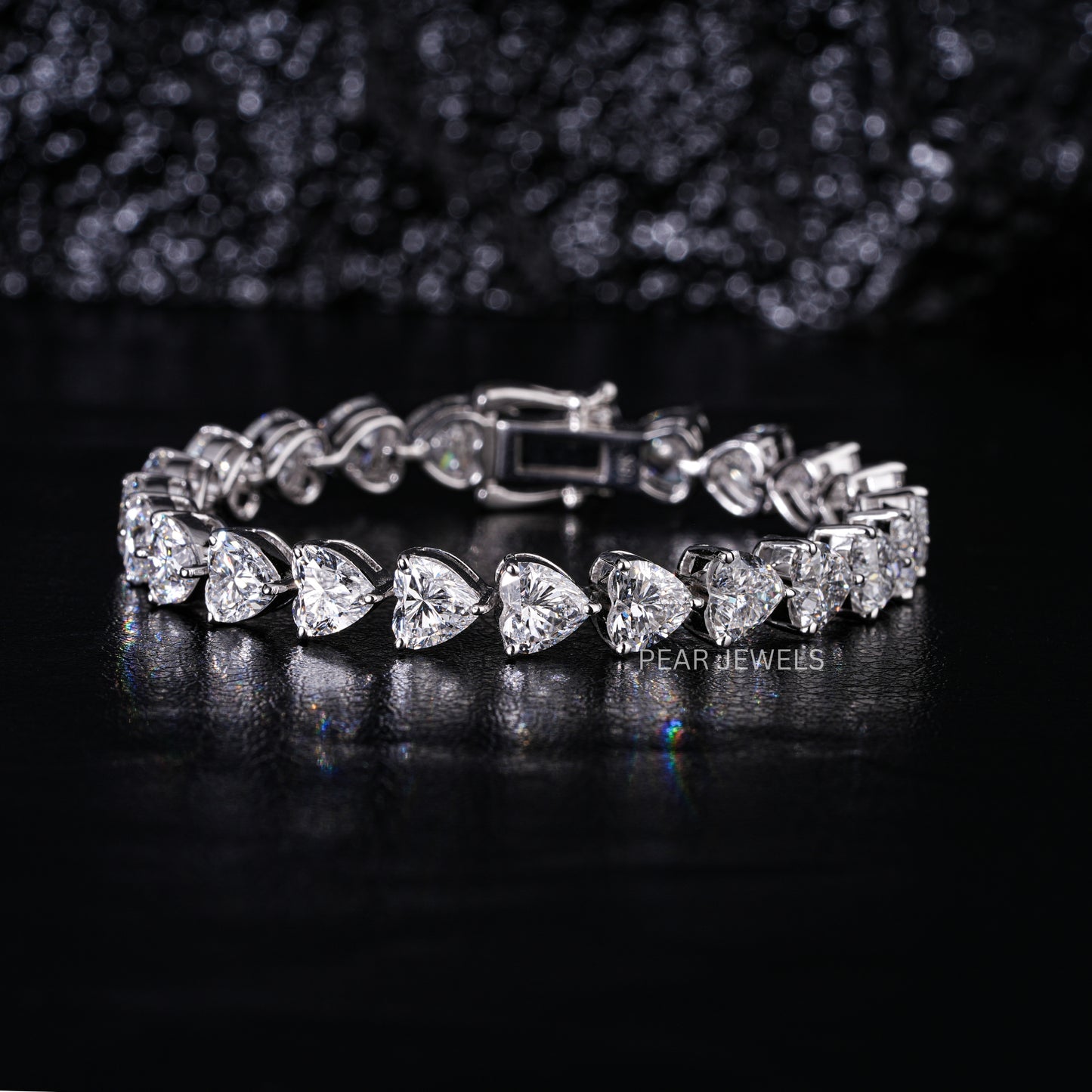 0.8ct Heart Shape Tennis Labgrown Diamond Bracelet