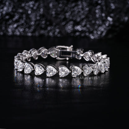 0.8ct Heart Shape Tennis Labgrown Diamond Bracelet