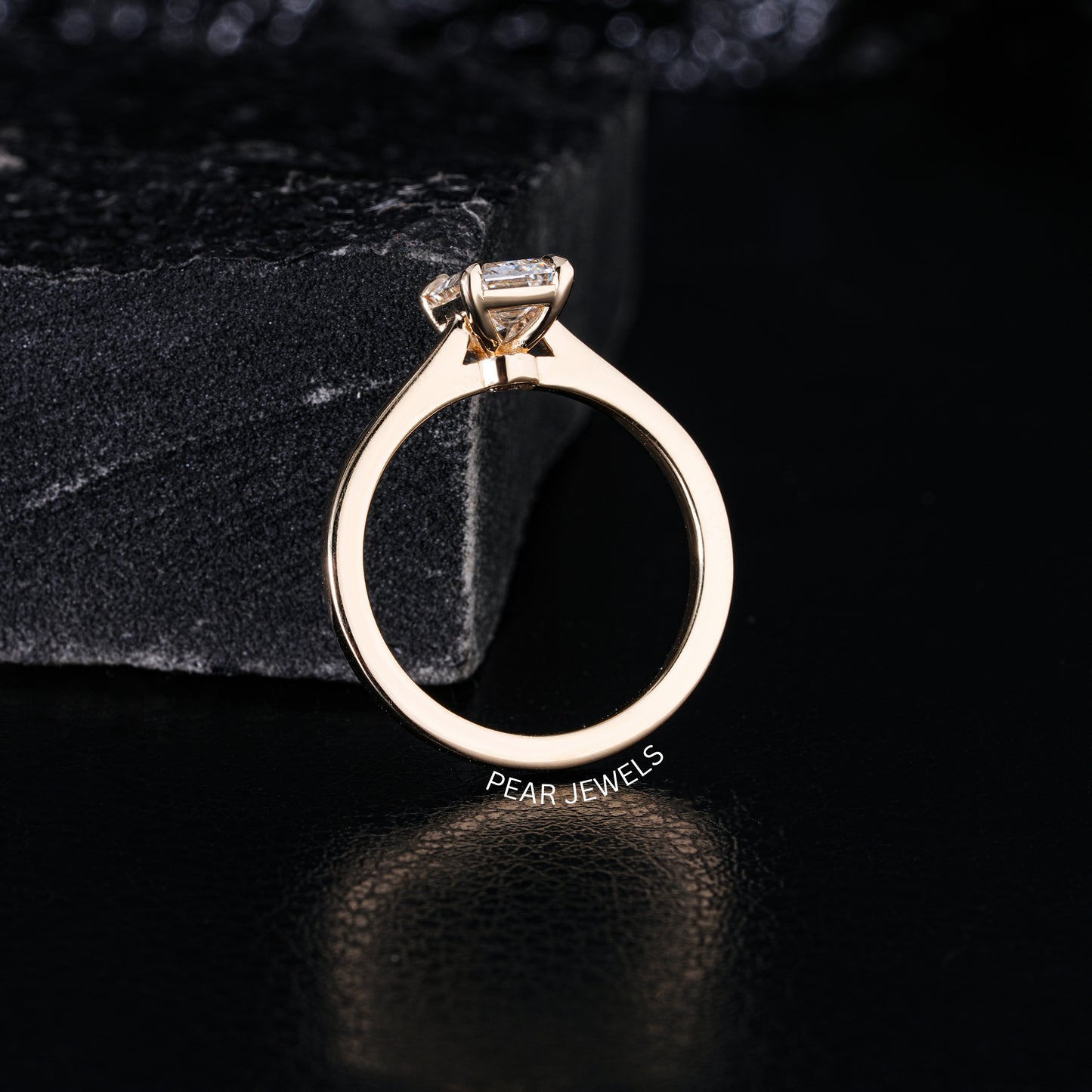 1.5ct Emerald Solitaire Labgrown Diamond Ring
