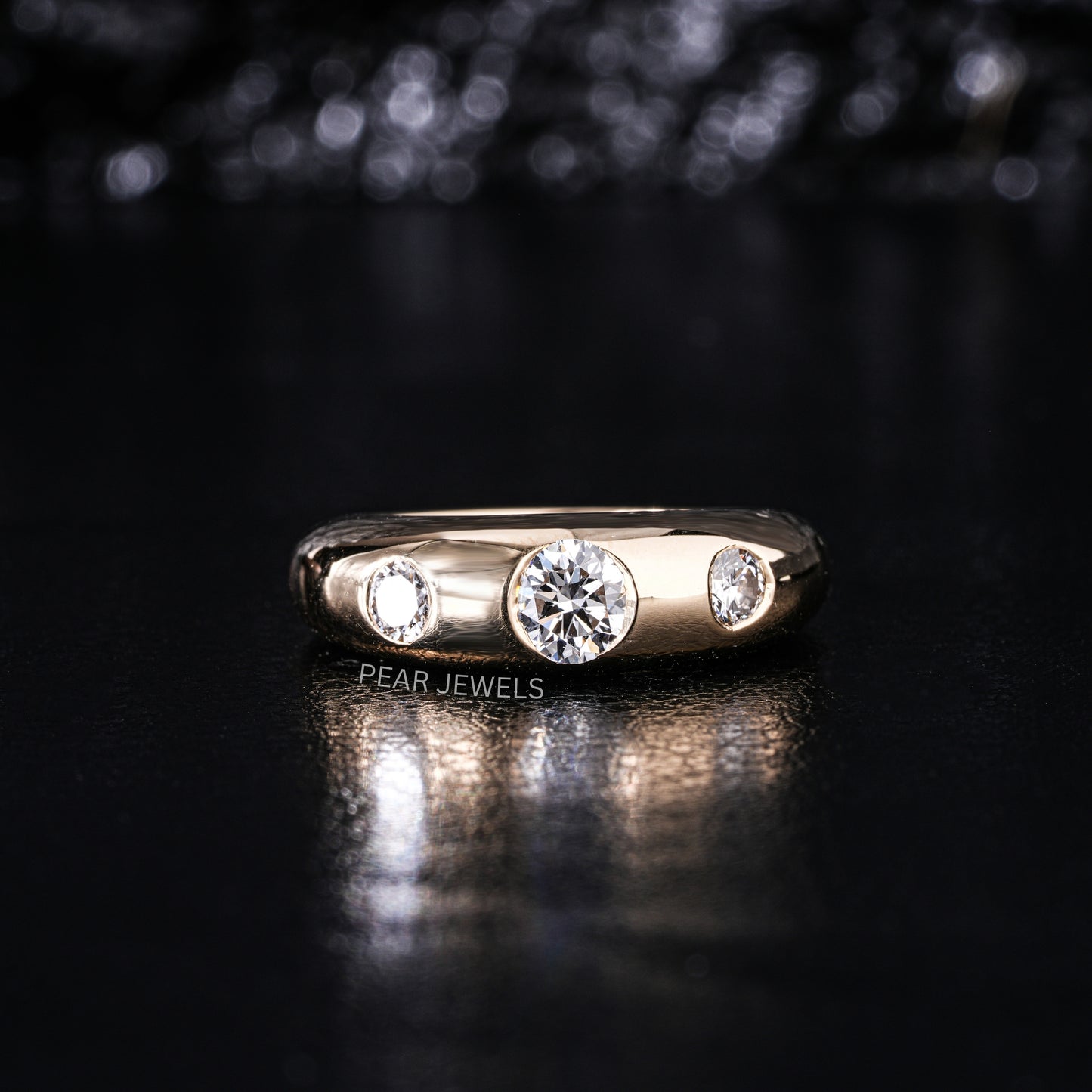 Antique Three Stone 0.5ct Center stone Labgrown Diamond Ring