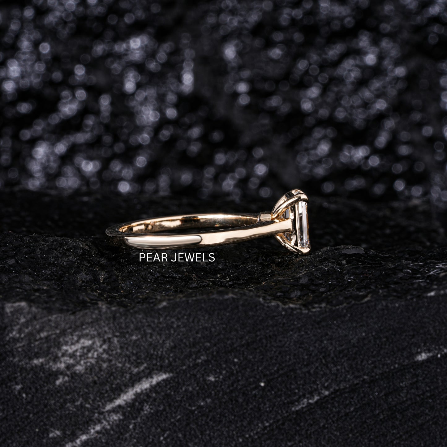 1.5ct Emerald Solitaire Labgrown Diamond Ring