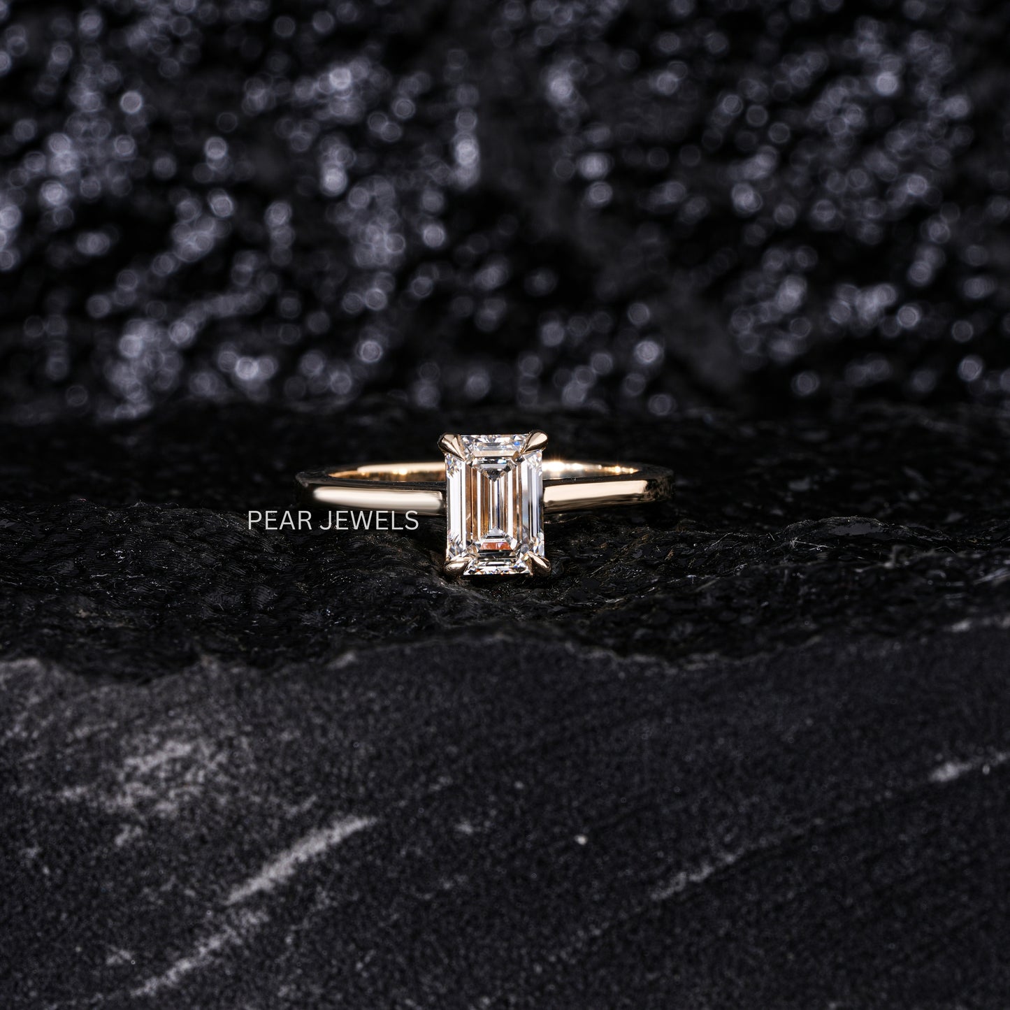 1.5ct Emerald Solitaire Labgrown Diamond Ring