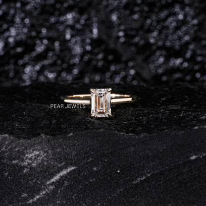 1.5ct Emerald Solitaire Labgrown Diamond Ring