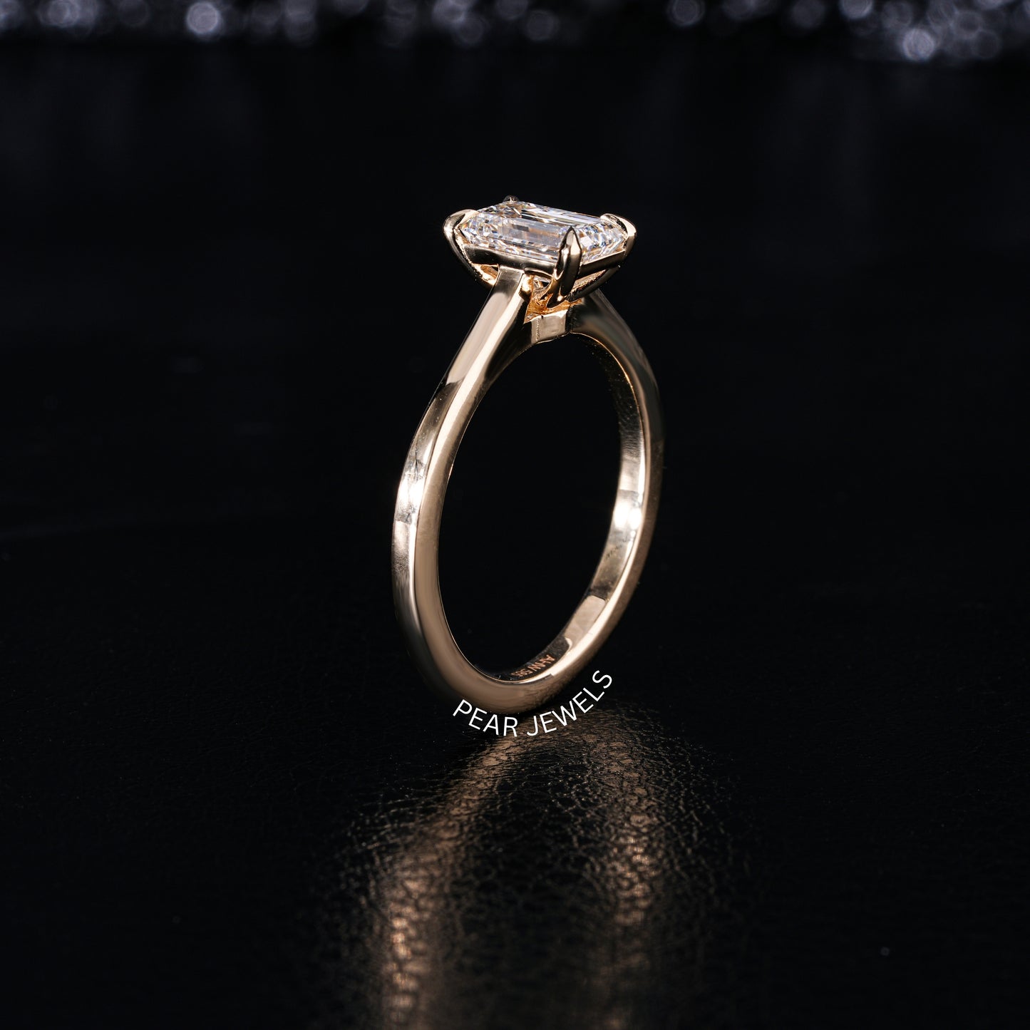 1.5ct Emerald Solitaire Labgrown Diamond Ring