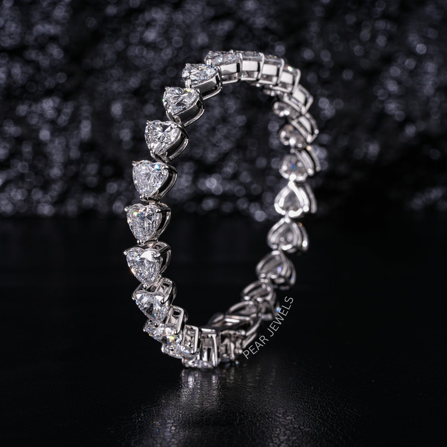 0.8ct Heart Shape Tennis Labgrown Diamond Bracelet