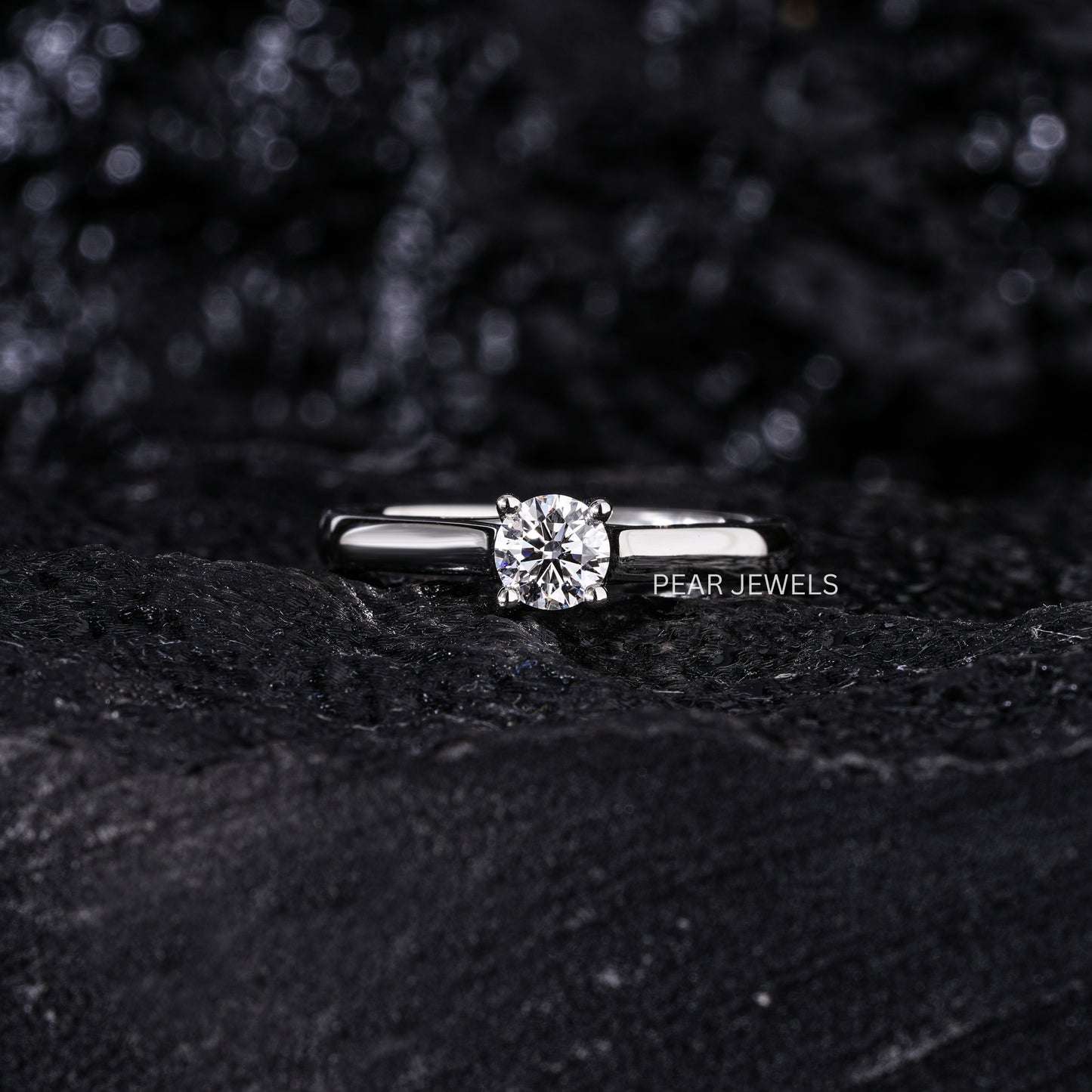 0.5Ct Round Fancy Solitaire Labgrown Diamond Ring