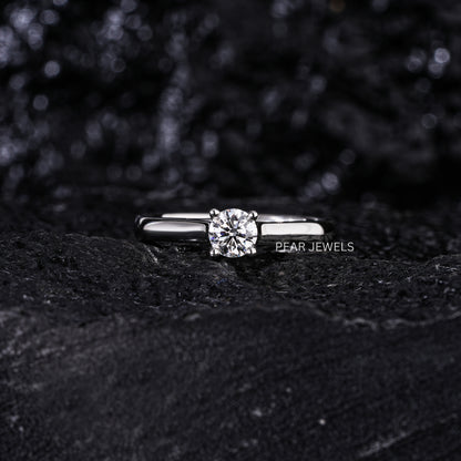 0.5Ct Round Fancy Solitaire Labgrown Diamond Ring