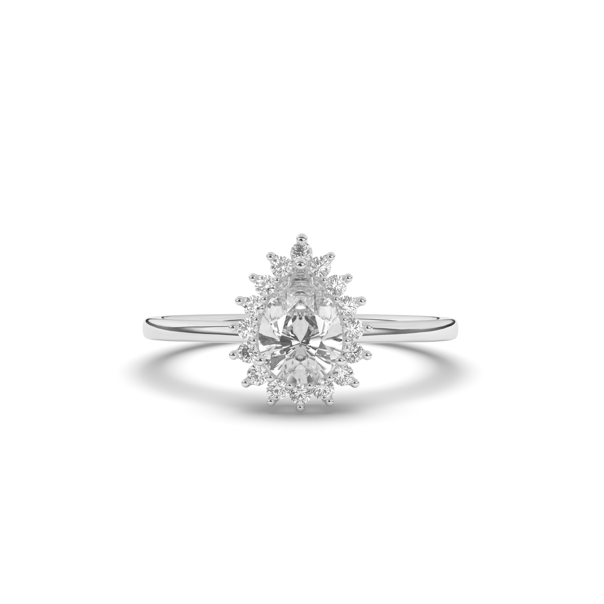 Pear Halo Lab-Grown Diamond Engagement Ring - Pear Jewels